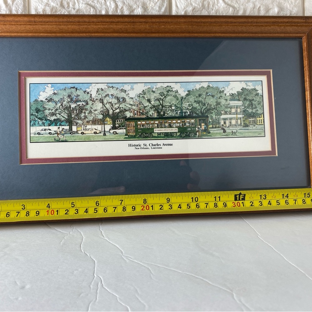 Historic St. Charles Avenue Street Car Framed Print Lewis New Orleans - Picture 4 of 5